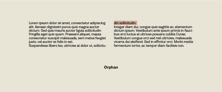 Typography - Error - Orphan