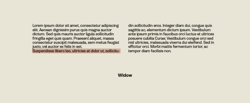 Typography - Error - Widow